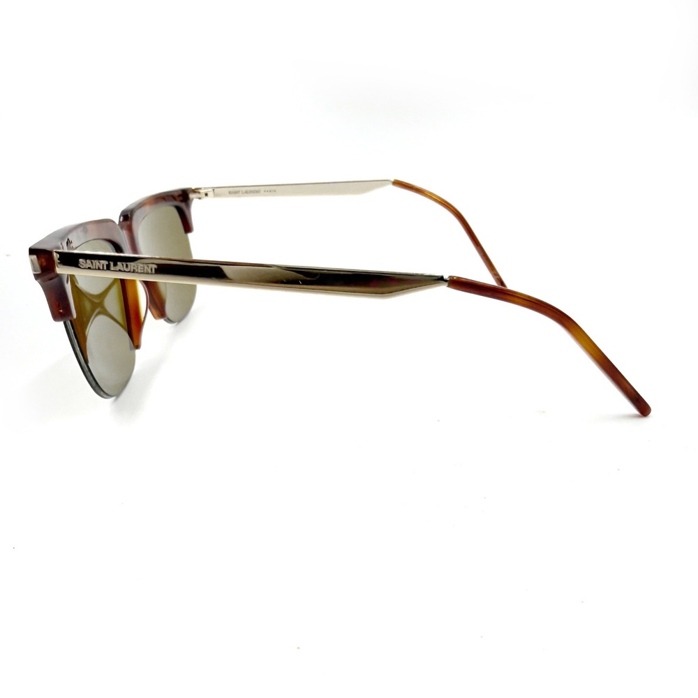 Saint Laurent Sunglasses Tortoiseshell SL420 Silver Metal Half Frame - Picture 7 of 11